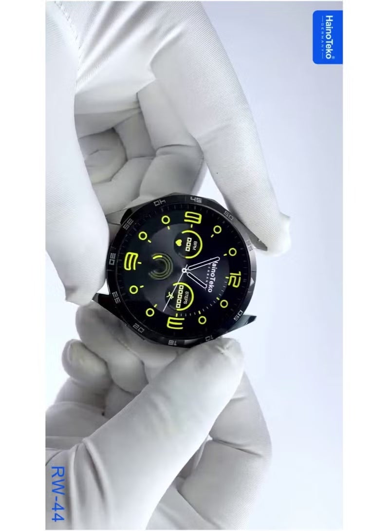 Haino Teko GT4 RW-44 Round AMOLED Smart Watch for Gents & Boys with Water-Resistant Design, Touch Screen Fitness Smartwatch, 3 Interchangeable Straps, Modern Sporty Look - Image 3